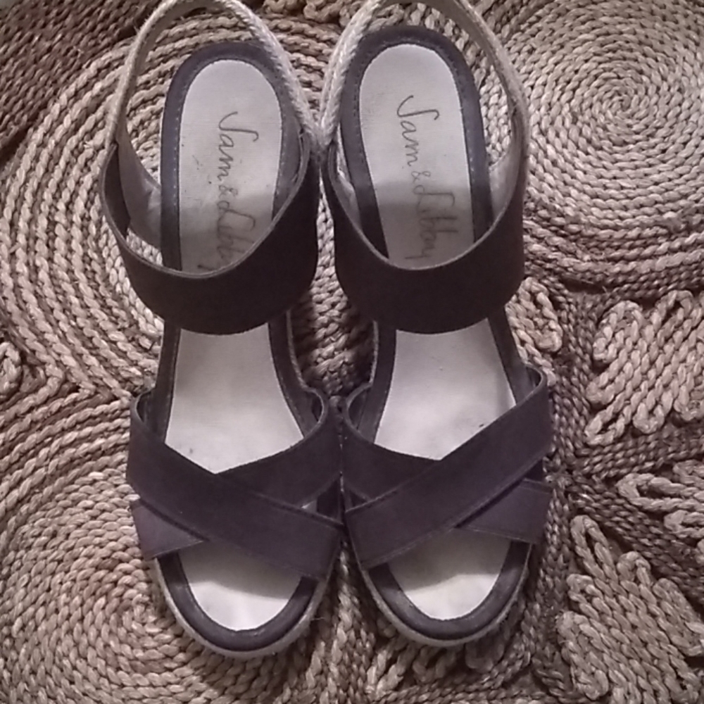 Sam & Libby Brown And Beige wedge Heel Sandals